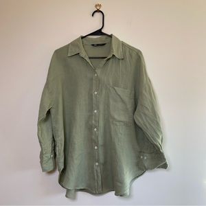 Zara Olive Green Button Down Shirt